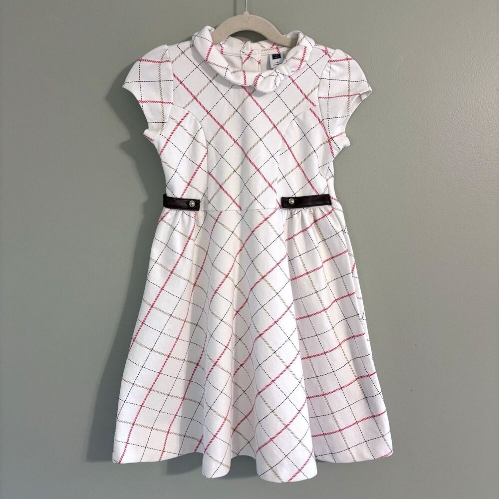 Janie And Jack Dress Girls Size 4 Plaid Preppy Classic Sophisticated Equestrian